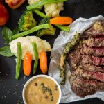 Ein Bild auf dem ein Steak zu sehen ist.